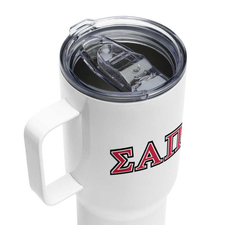 Sigma Alpha Pi TRAVEL MUG WITH HANDLE, 25 OZ