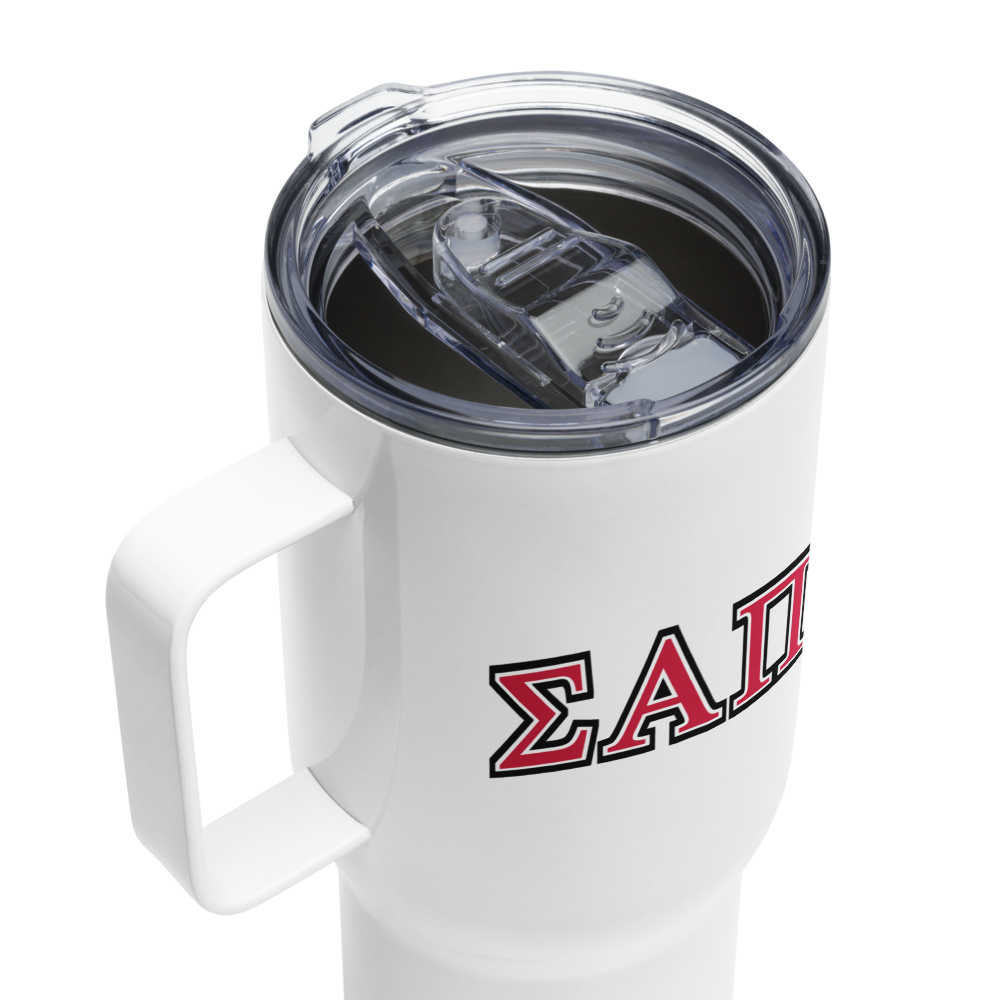 Sigma Alpha Pi TRAVEL MUG WITH HANDLE, 25 OZ