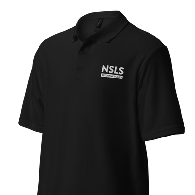 NSLS Executive Board Unisex pique polo - white logo