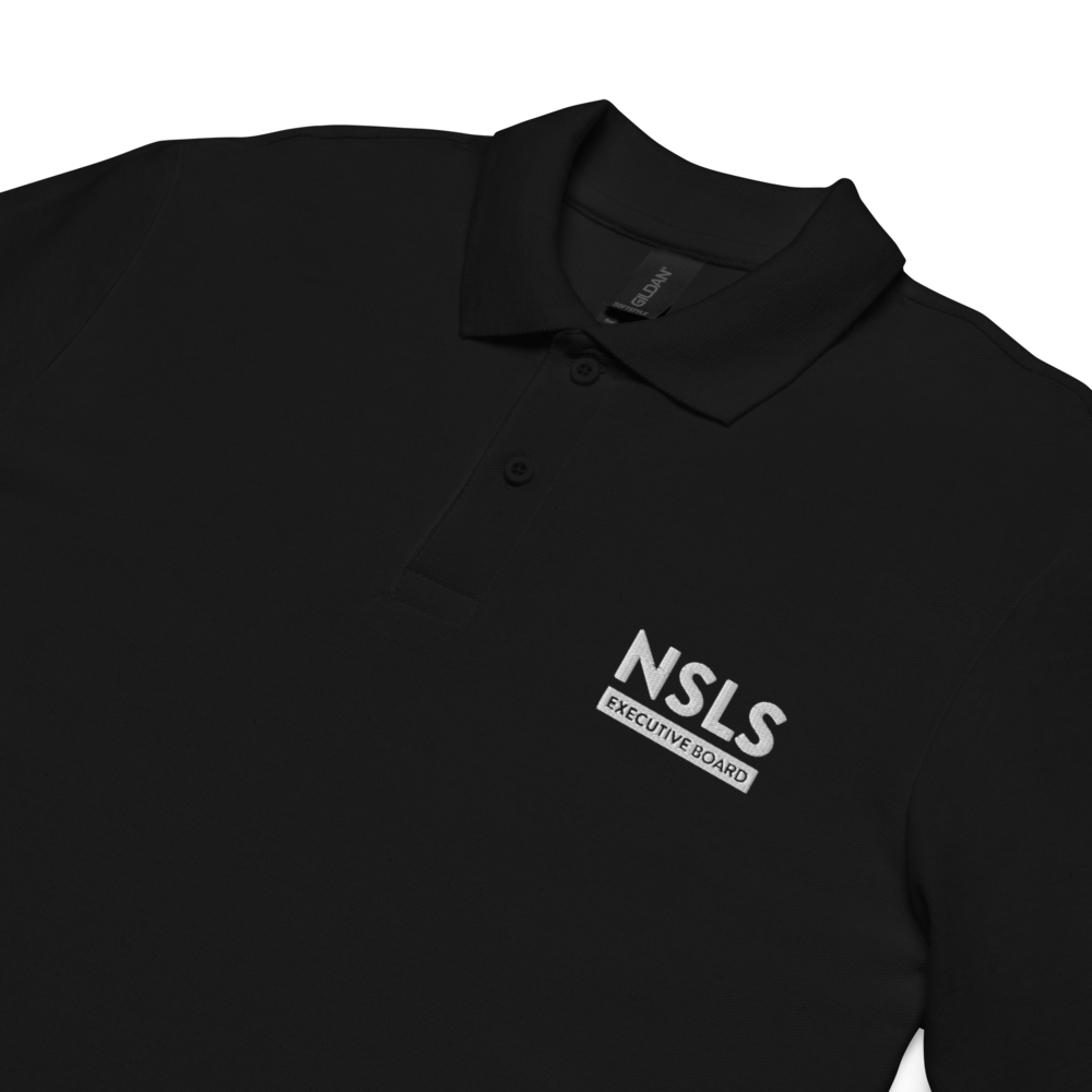 NSLS Executive Board Unisex pique polo - white logo