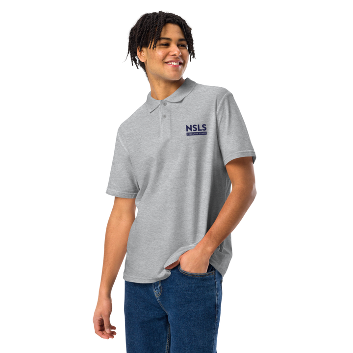 NSLS Executive Board Unisex pique polo - Blue logo