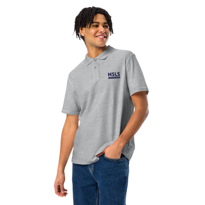 NSLS Executive Board Unisex pique polo - Blue logo