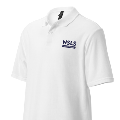 NSLS Executive Board Unisex pique polo - Blue logo