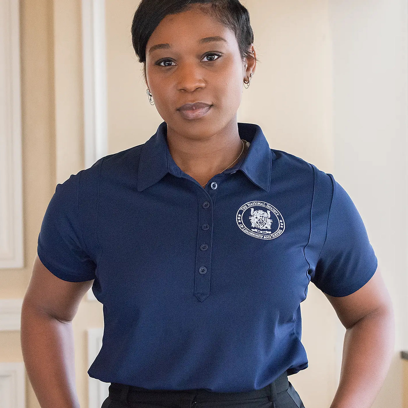 Womens navy blue sales polo